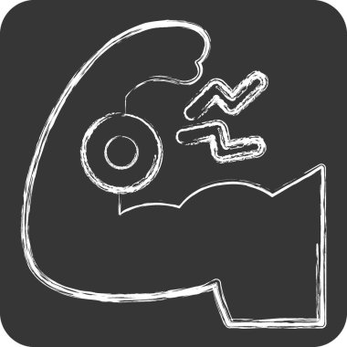 Simge Kol. Vücut Ache sembolüyle ilgili. Tebeşir stili. Basit dizayn edilebilir. Basit resimleme