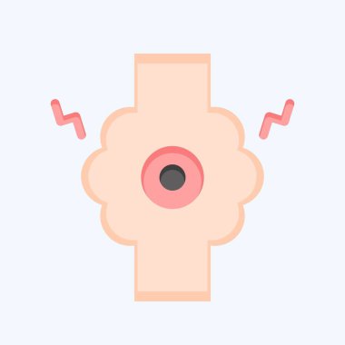 Simge birleşimi. Vücut Ache sembolüyle ilgili. Düz stil. Basit dizayn edilebilir. Basit resimleme