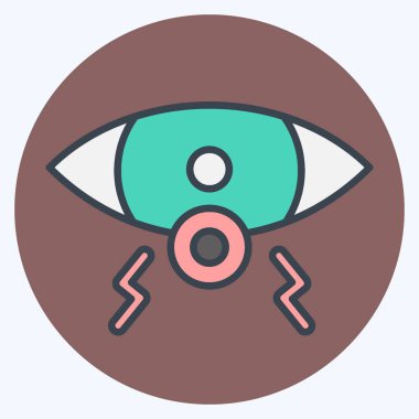 Simge Göz. Vücut Ache sembolüyle ilgili. renk arkadaşı stili. Basit dizayn edilebilir. Basit resimleme