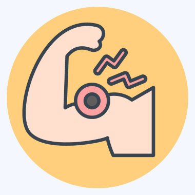 Simge pazıları. Vücut Ache sembolüyle ilgili. renk arkadaşı stili. Basit dizayn edilebilir. Basit resimleme