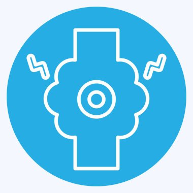 Simge birleşimi. Vücut Ache sembolüyle ilgili. Mavi gözlü. Basit dizayn edilebilir. Basit resimleme