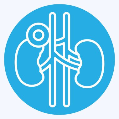 İkon Böbrek. Vücut Ache sembolüyle ilgili. Mavi gözlü. Basit dizayn edilebilir. Basit resimleme