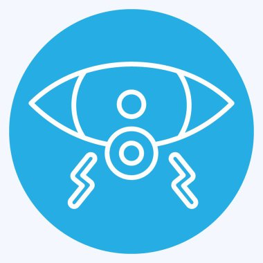 Simge Göz. Vücut Ache sembolüyle ilgili. Mavi gözlü. Basit dizayn edilebilir. Basit resimleme