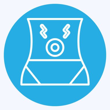 Icon Karın Ağrısı. Vücut Ache sembolüyle ilgili. Mavi gözlü. Basit dizayn edilebilir. Basit resimleme