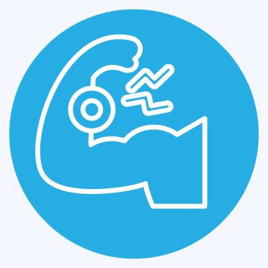 Simge Kol. Vücut Ache sembolüyle ilgili. Mavi gözlü. Basit dizayn edilebilir. Basit resimleme