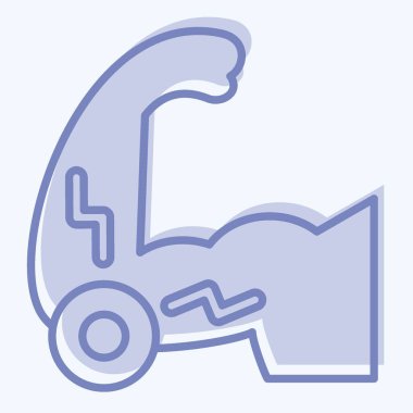 İkon Dirsek. Vücut Ache sembolüyle ilgili. İki ton stili. Basit dizayn edilebilir. Basit resimleme