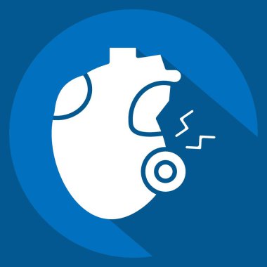 Simge Kalpli. Vücut Ache sembolüyle ilgili. Uzun gölge tarzı. Basit dizayn edilebilir. Basit resimleme