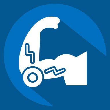 İkon Dirsek. Vücut Ache sembolüyle ilgili. Uzun gölge tarzı. Basit dizayn edilebilir. Basit resimleme