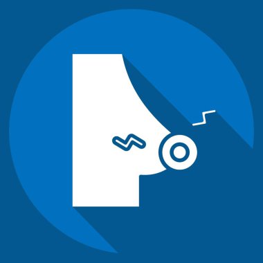 İkon Göğüs Ağrısı. Vücut Ache sembolüyle ilgili. Uzun gölge tarzı. Basit dizayn edilebilir. Basit resimleme