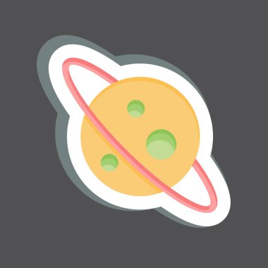 Çıkartma Gezegeni. Uzay sembolüyle ilgili. Basit dizayn edilebilir. Basit resimleme