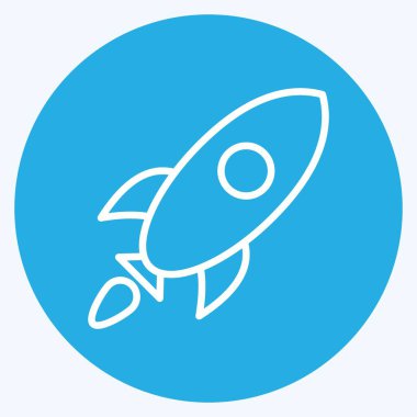 Simge Roketi. Uzay sembolüyle ilgili. Mavi gözlü. Basit dizayn edilebilir. Basit resimleme