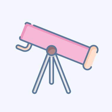 Simge Teleskobu. Uzay sembolüyle ilgili. Karalama stili. Basit dizayn edilebilir. Basit resimleme