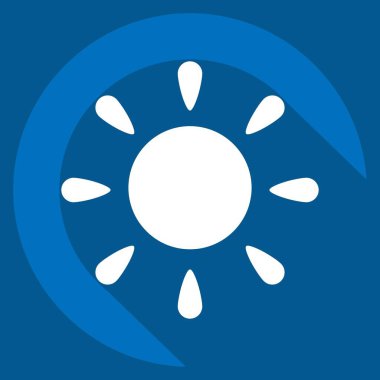 Simge Sun. Uzay sembolüyle ilgili. Uzun gölge tarzı. Basit dizayn edilebilir. Basit resimleme