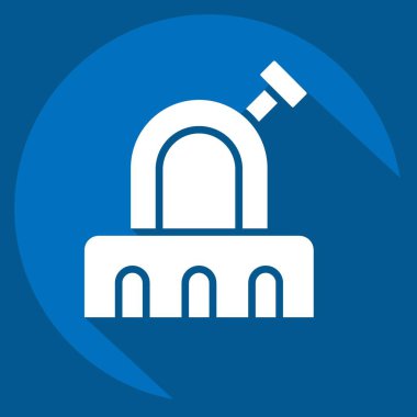 Simge Gözlemevi. Uzay sembolüyle ilgili. Uzun gölge tarzı. Basit dizayn edilebilir. Basit resimleme