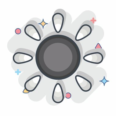 Simge Sun. Uzay sembolüyle ilgili. Çizgi roman. Basit dizayn edilebilir. Basit resimleme