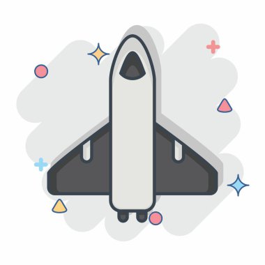 Simge Uzay Mekiği. Uzay sembolüyle ilgili. Çizgi roman. Basit dizayn edilebilir. Basit resimleme