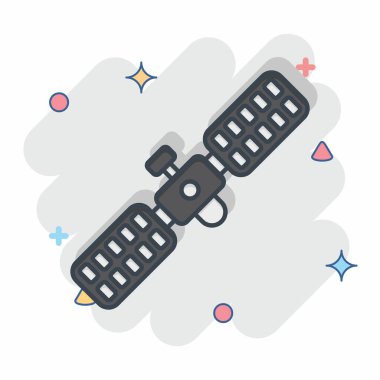 Simge Uzay İstasyonu. Uzay sembolüyle ilgili. Çizgi roman. Basit dizayn edilebilir. Basit resimleme