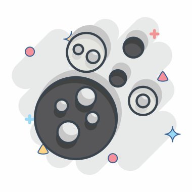 Simge Meteorları. Uzay sembolüyle ilgili. Çizgi roman. Basit dizayn edilebilir. Basit resimleme