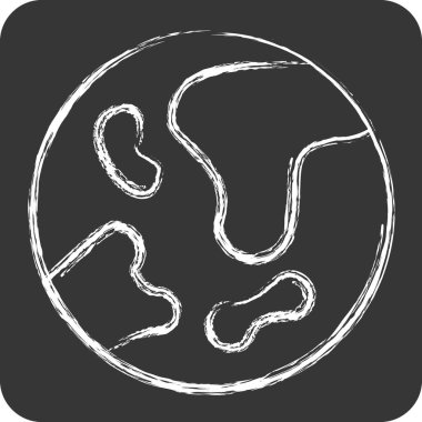 İkon Dünya. Uzay sembolüyle ilgili. Tebeşir stili. Basit dizayn edilebilir. Basit resimleme