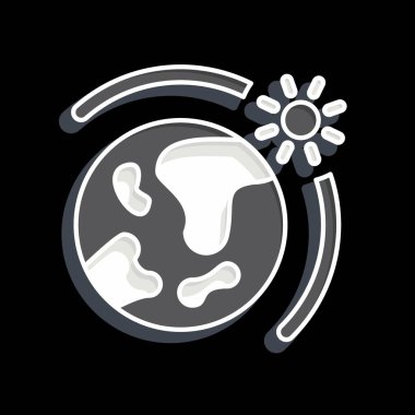 Simge Dünya Güneşi. Uzay sembolüyle ilgili. Parlak bir stil. Basit dizayn edilebilir. Basit resimleme