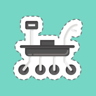 Çıkartma hattı Moon Rover 'ı kesti. Uzay sembolüyle ilgili. Basit dizayn edilebilir. Basit resimleme