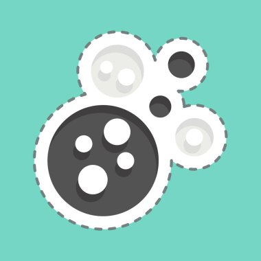 Çıkartma hattı Meteoritleri kesti. Uzay sembolüyle ilgili. Basit dizayn edilebilir. Basit resimleme