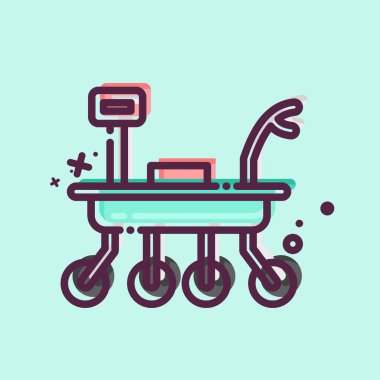 Simge Ay Gezgini. Uzay sembolüyle ilgili. MBE tarzı. Basit dizayn edilebilir. Basit resimleme