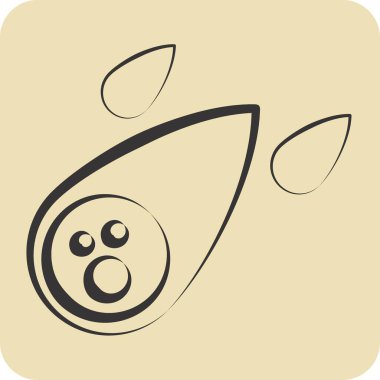 Simge göktaşı. Uzay sembolüyle ilgili. El çizimi tarzı. Basit dizayn edilebilir. Basit resimleme