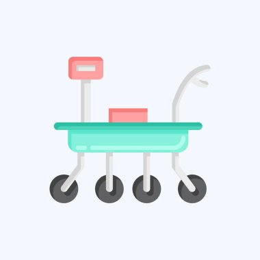 Simge Ay Gezgini. Uzay sembolüyle ilgili. Düz stil. Basit dizayn edilebilir. Basit resimleme