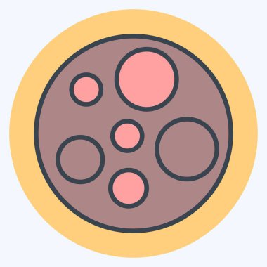 Simge Ay. Uzay sembolüyle ilgili. renk arkadaşı stili. Basit dizayn edilebilir. Basit resimleme