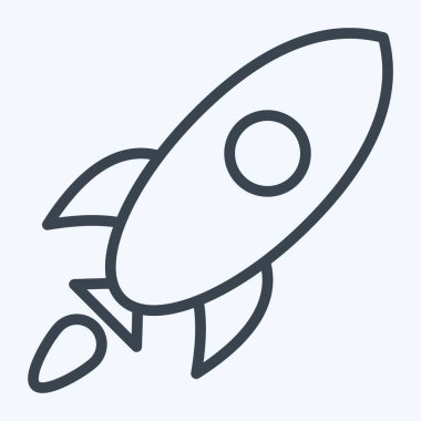 Simge Roketi. Uzay sembolüyle ilgili. Sıra tarzı. Basit dizayn edilebilir. Basit resimleme