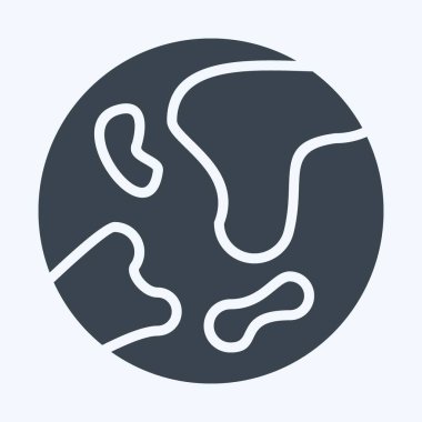 İkon Dünya. Uzay sembolüyle ilgili. Kabartma tarzı. Basit dizayn edilebilir. Basit resimleme