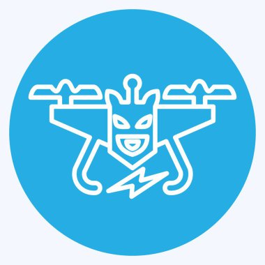 Simge Oyuncak Drone. Drone sembolüyle ilgili. Mavi gözlü. Basit dizayn edilebilir. Basit resimleme