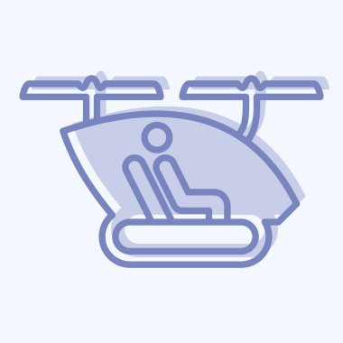 Icon Yolcu Drone. Drone sembolüyle ilgili. İki ton stili. Basit dizayn edilebilir. Basit resimleme