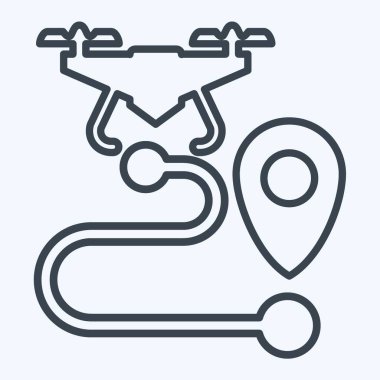 Simge İHA İzleme. Drone sembolüyle ilgili. Sıra tarzı. Basit dizayn edilebilir. Basit resimleme