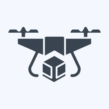 Simge Taşıma Dronu. Drone sembolüyle ilgili. Kabartma tarzı. Basit dizayn edilebilir. Basit resimleme