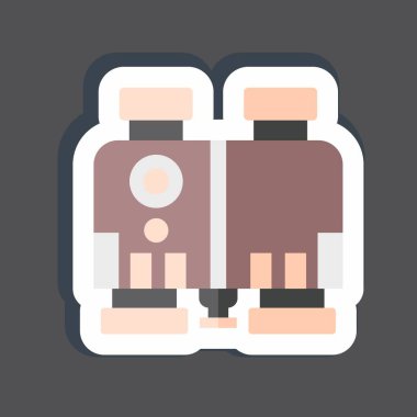 Çıkartma dürbünü. Askeri sembolle ilgili. Basit dizayn edilebilir. Basit resimleme