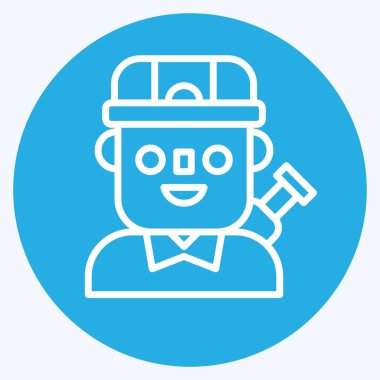 Simgesel Asker. Askeri sembolle ilgili. Mavi gözlü. Basit dizayn edilebilir. Basit resimleme