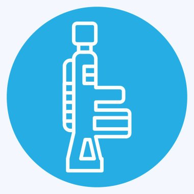 Simge Tüfeği. Askeri sembolle ilgili. Mavi gözlü. Basit dizayn edilebilir. Basit resimleme