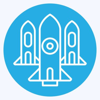 İkon Nükleer. Askeri sembolle ilgili. Mavi gözlü. Basit dizayn edilebilir. Basit resimleme