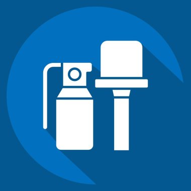 Simge bombası. Askeri sembolle ilgili. Uzun gölge tarzı. Basit dizayn edilebilir. Basit resimleme