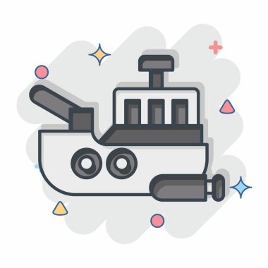 İkon Denizci. Askeri sembolle ilgili. Çizgi roman. Basit dizayn edilebilir. Basit resimleme