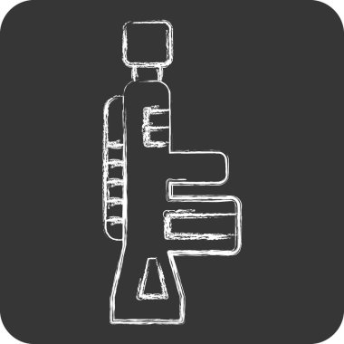 Simge Tüfeği. Askeri sembolle ilgili. Tebeşir stili. Basit dizayn edilebilir. Basit resimleme