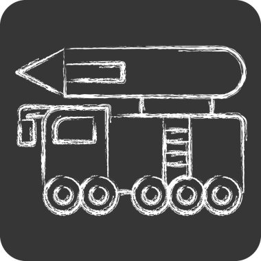 Simge füzesi. Askeri sembolle ilgili. Tebeşir stili. Basit dizayn edilebilir. Basit resimleme