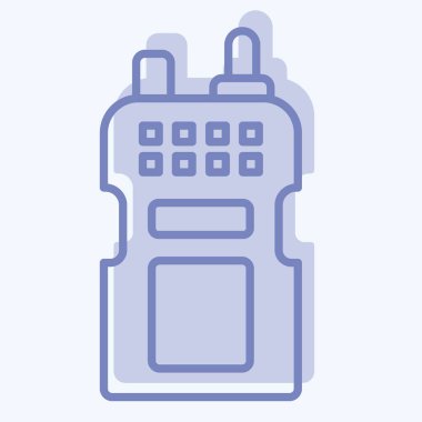 Simge Telsizi. Askeri sembolle ilgili. İki ton stili. Basit dizayn edilebilir. Basit resimleme