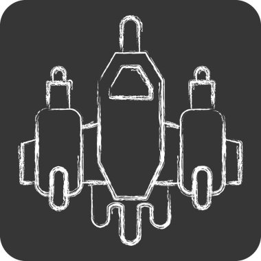 Simge Uçağı. Askeri sembolle ilgili. Tebeşir stili. Basit dizayn edilebilir. Basit resimleme