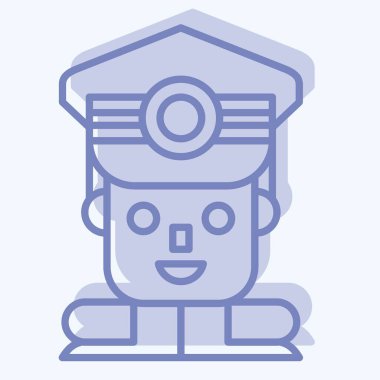 Simge Komutanı. Askeri sembolle ilgili. İki ton stili. Basit dizayn edilebilir. Basit resimleme