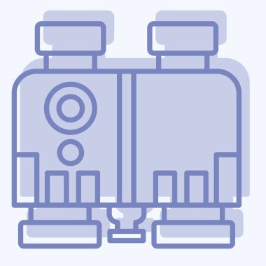 Simge dürbünü. Askeri sembolle ilgili. İki ton stili. Basit dizayn edilebilir. Basit resimleme