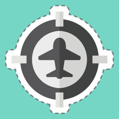 Çıkartma hattı Hedef Konumu kesti. Askeri sembolle ilgili. Basit dizayn edilebilir. Basit resimleme