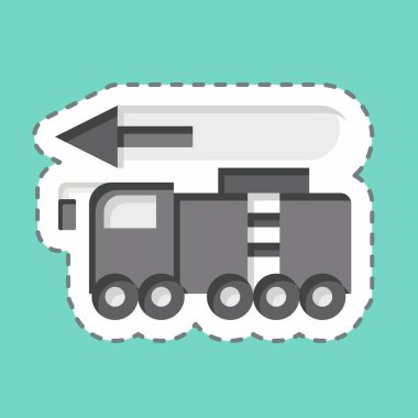 Etiket hattı füzeyi kesti. Askeri sembolle ilgili. Basit dizayn edilebilir. Basit resimleme